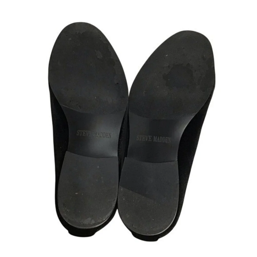 Steve Madden Black Velvet Loafer Dress Shoes‎ Men's Size 7 Formal Wedding
